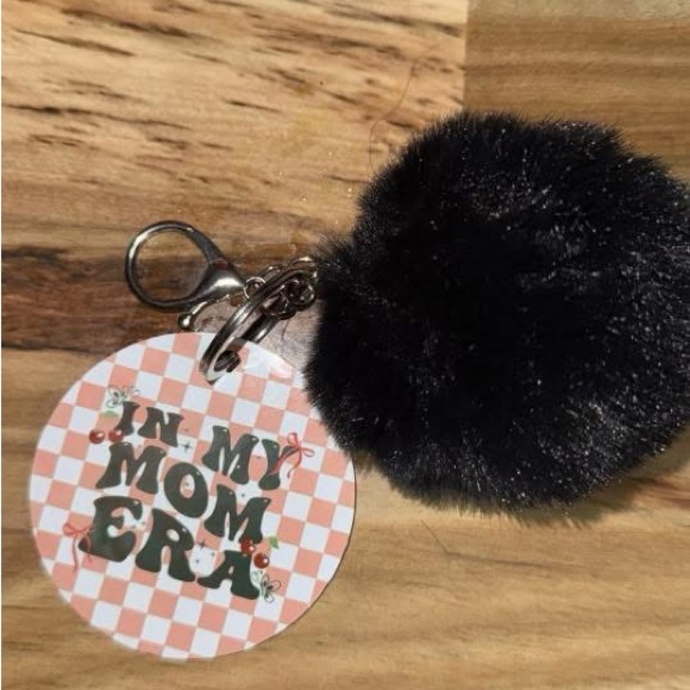 Black Pom Pom Keychain